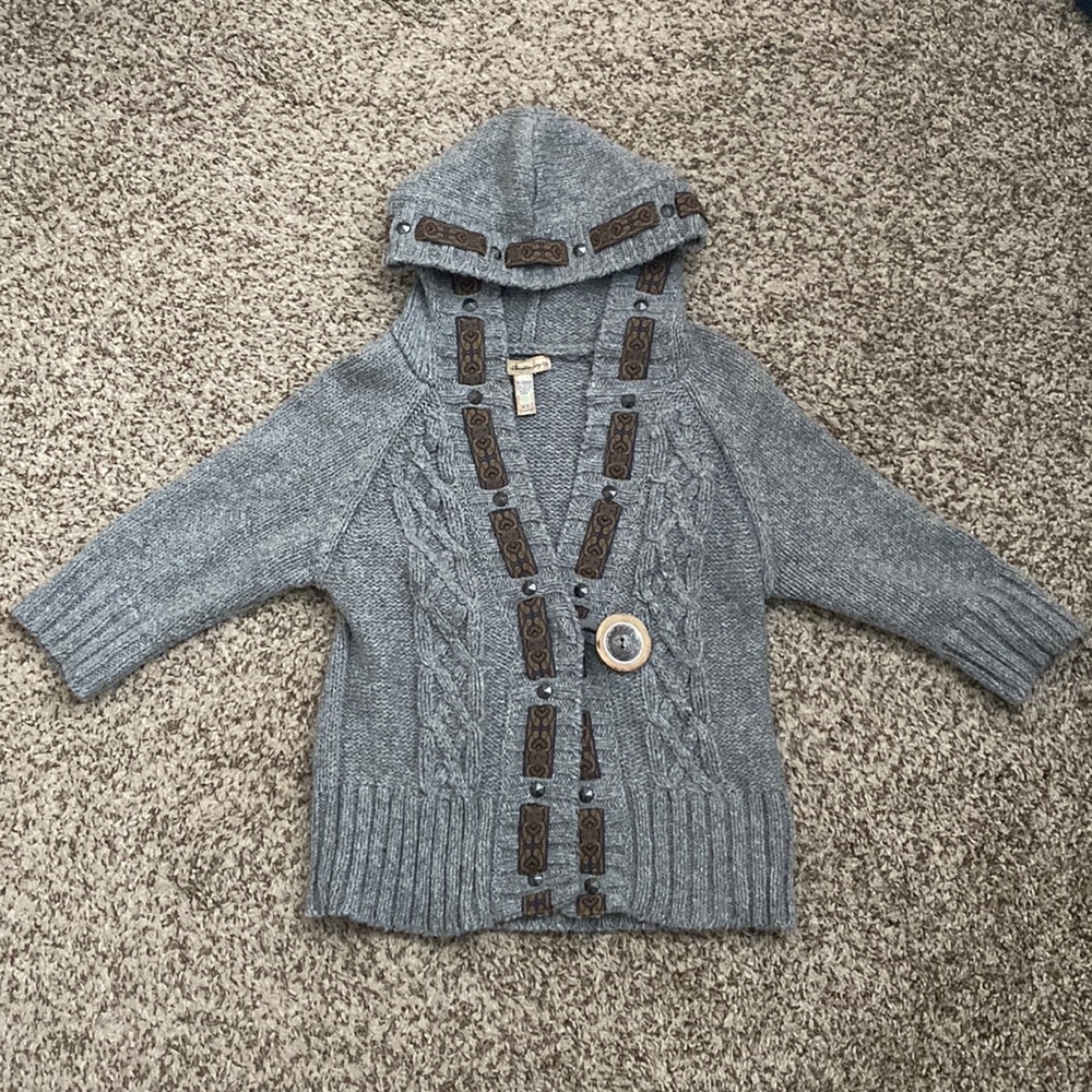 NWOT Vintage American Rag Cable Knit Hooded Cardigan Sweater